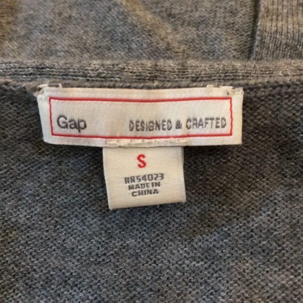 Gap merino wool blend gray long cardigan small button up career